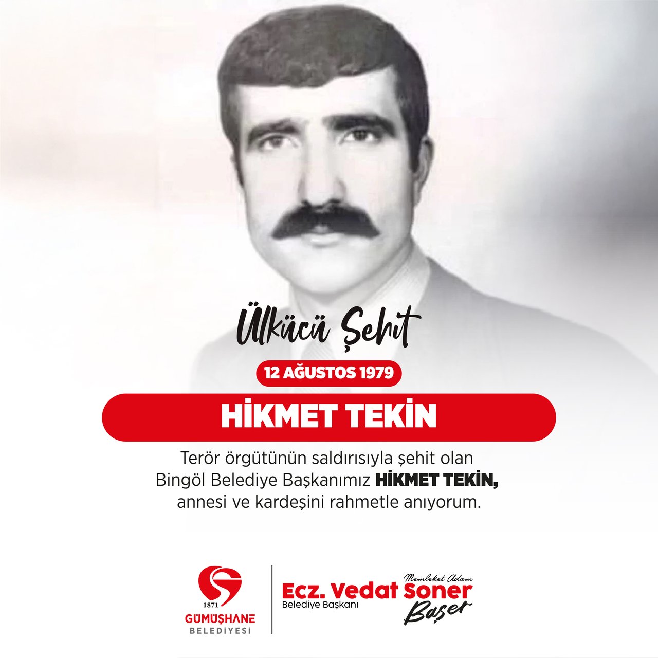 BAŞKANIMIZ, ŞEHİT BİNGÖL BELEDİYE BAŞKANI HİKMET TEKİN RAHMETLE ANDI