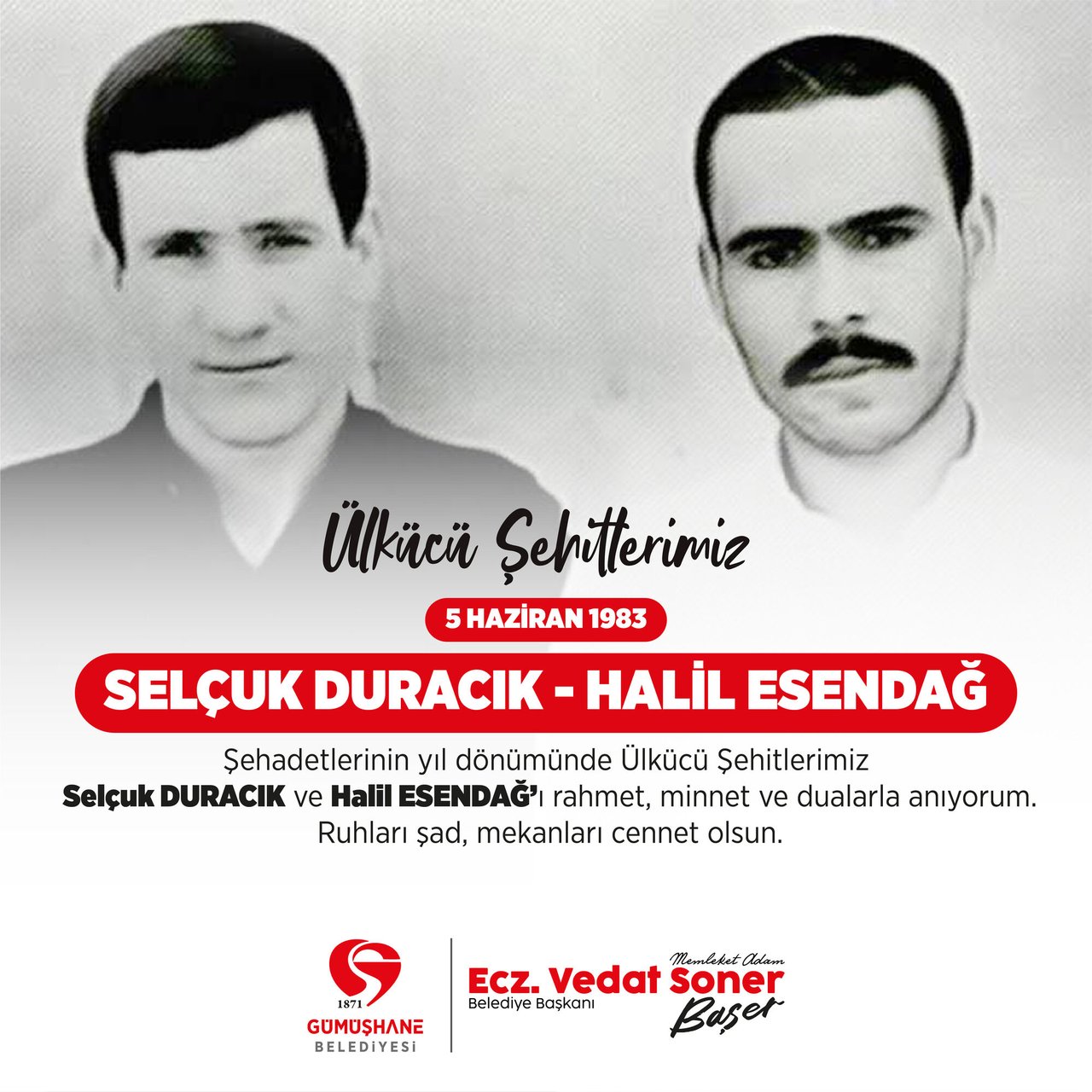 BAŞKANIMIZ, ŞEHADETLERİNİN YIL DÖNÜMÜNDE HALİL ESENDAĞ VE SELÇUK DURACIK'I RAHMET VE DUALARLA ANDI