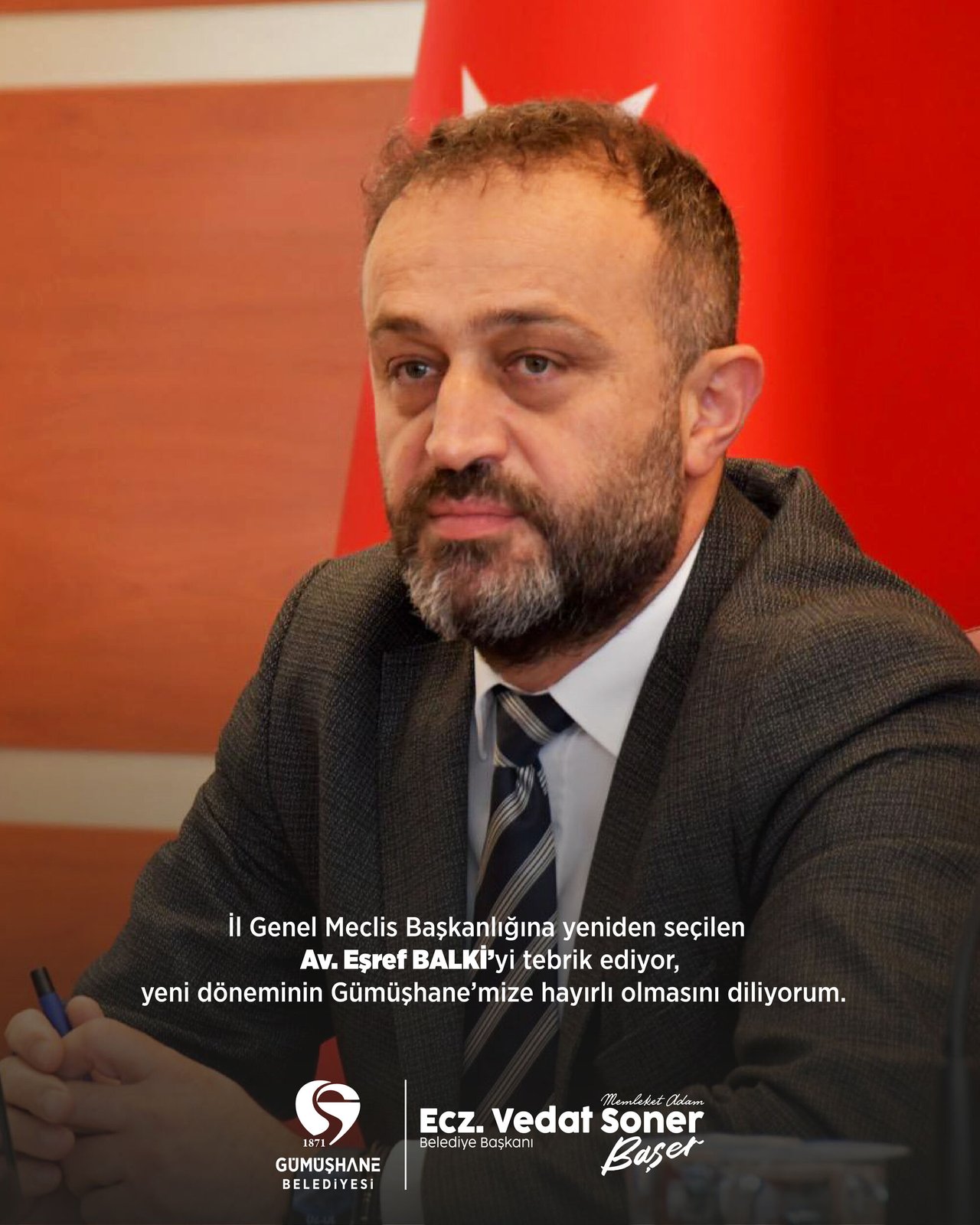 BAŞKANIMIZ, İL GENEL MECLİS BAŞKANLIĞINA YENİDEN SEÇİLEN AV. EŞREF BALKİ’Yİ TEBRİK ETTİ