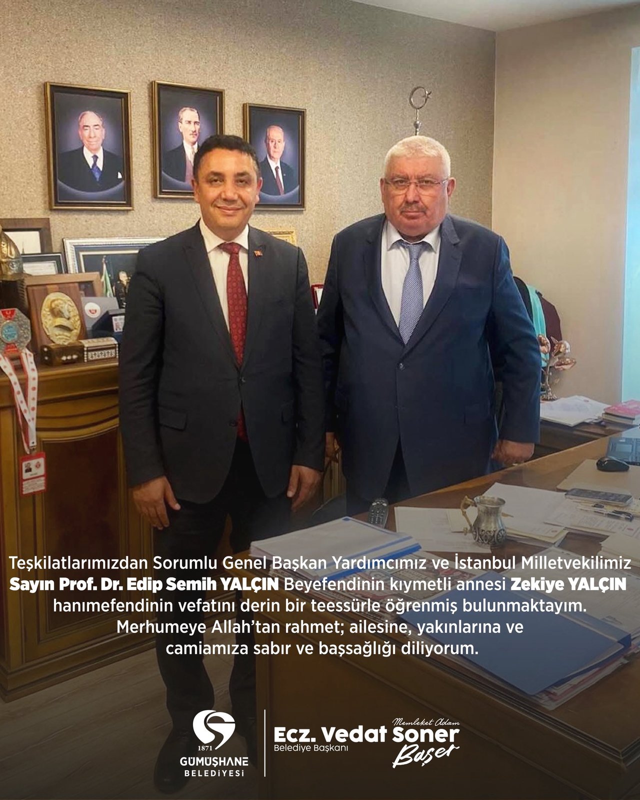 BAŞKANIMIZDAN, BAŞSAĞLIĞI MESAJI