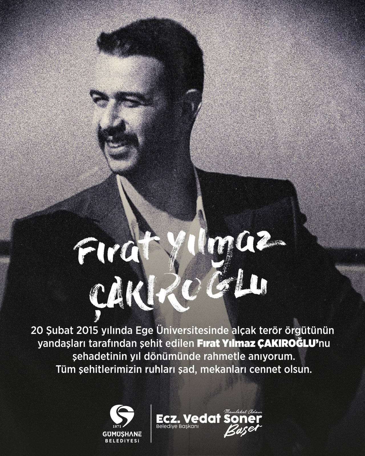 BAŞKANIMIZ, FIRAT YILMAZ ÇAKIROĞLU’NU ŞEHADETİNİN YIL DÖNÜMÜNDE RAHMETLE ANDI