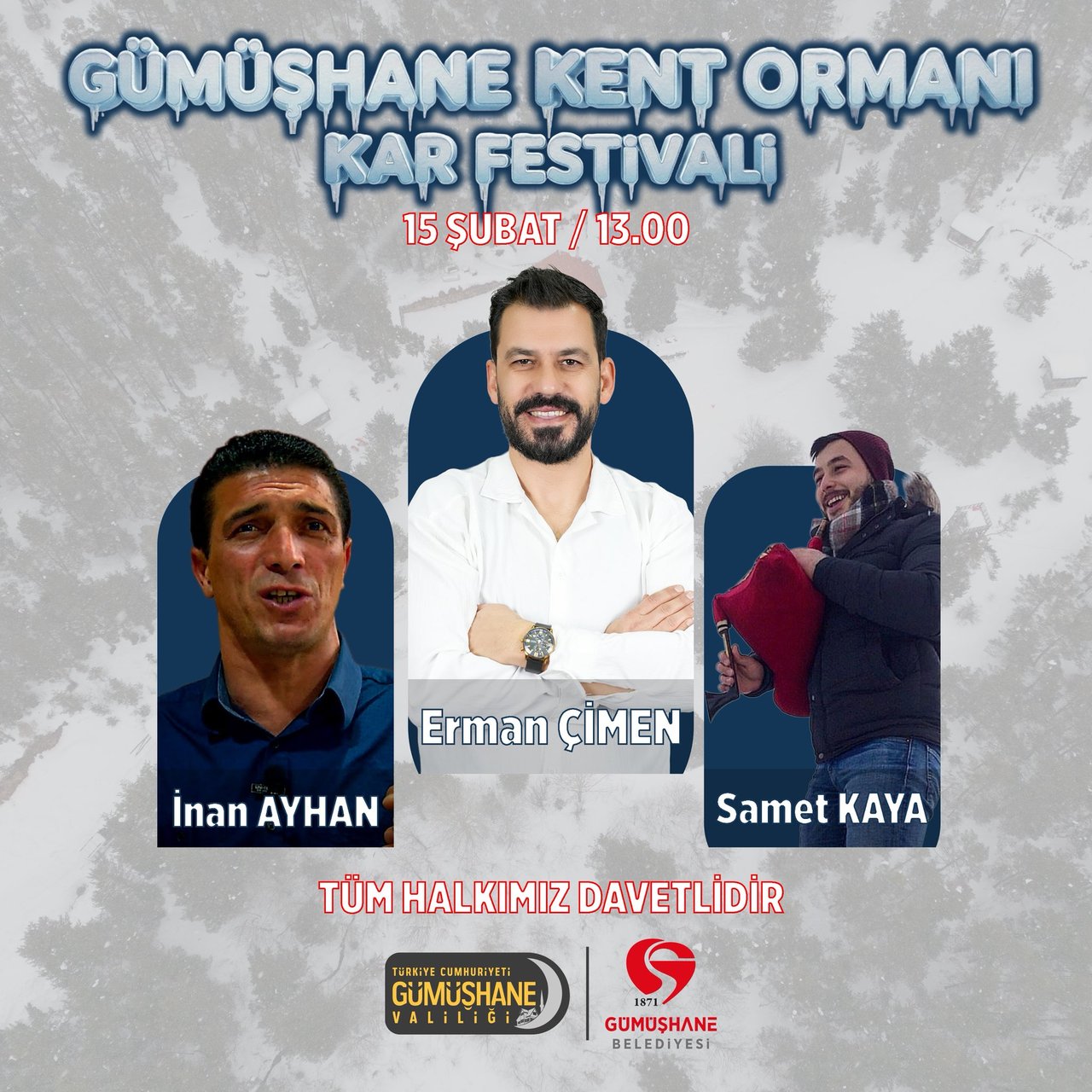 GÜMÜŞHANE KENT ORMANI’NDA DÜZENLENECEK KAR FESTİVALİNE TÜM HALKIMIZI DAVET EDİYORUZ