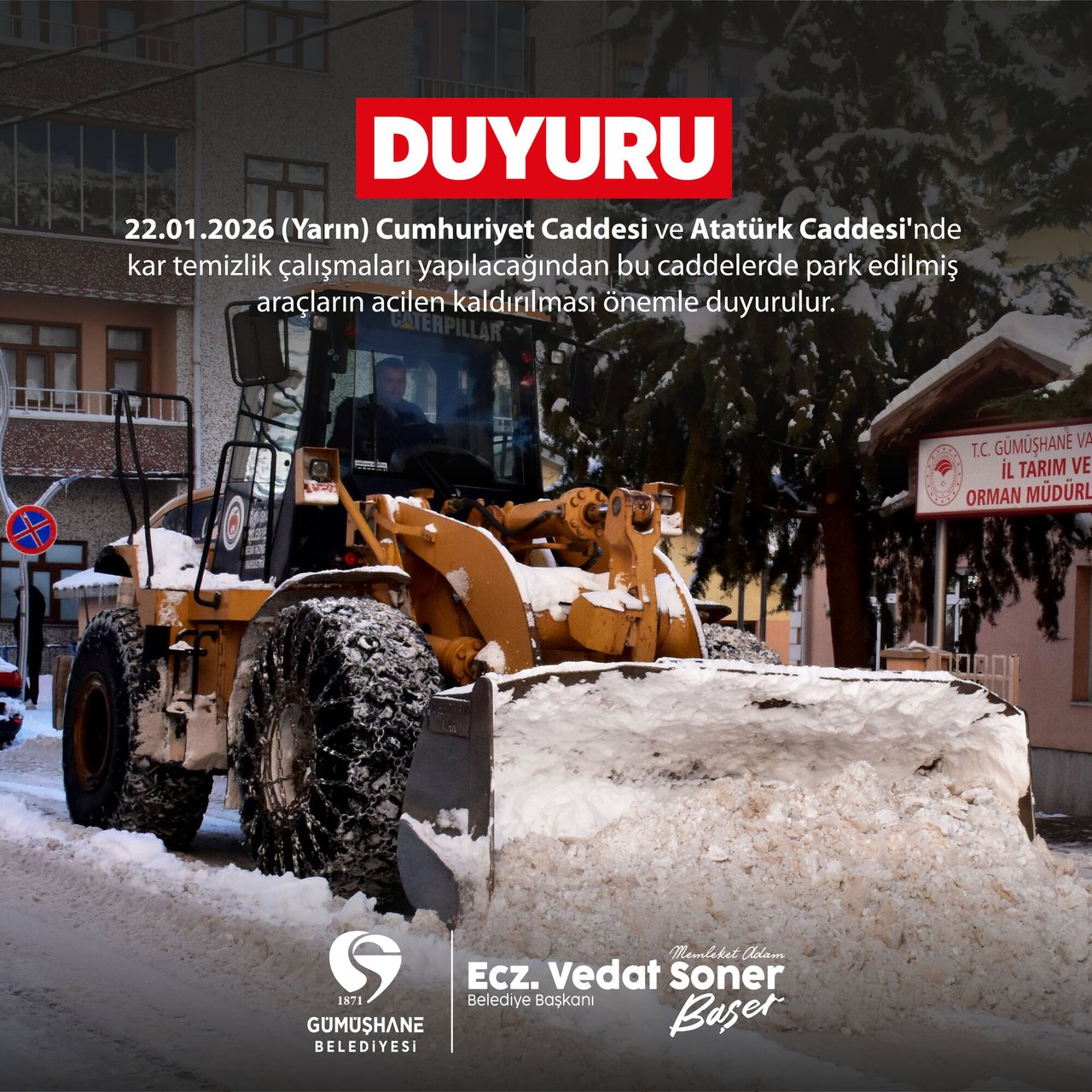 BELEDİYEMİZDEN DUYURU