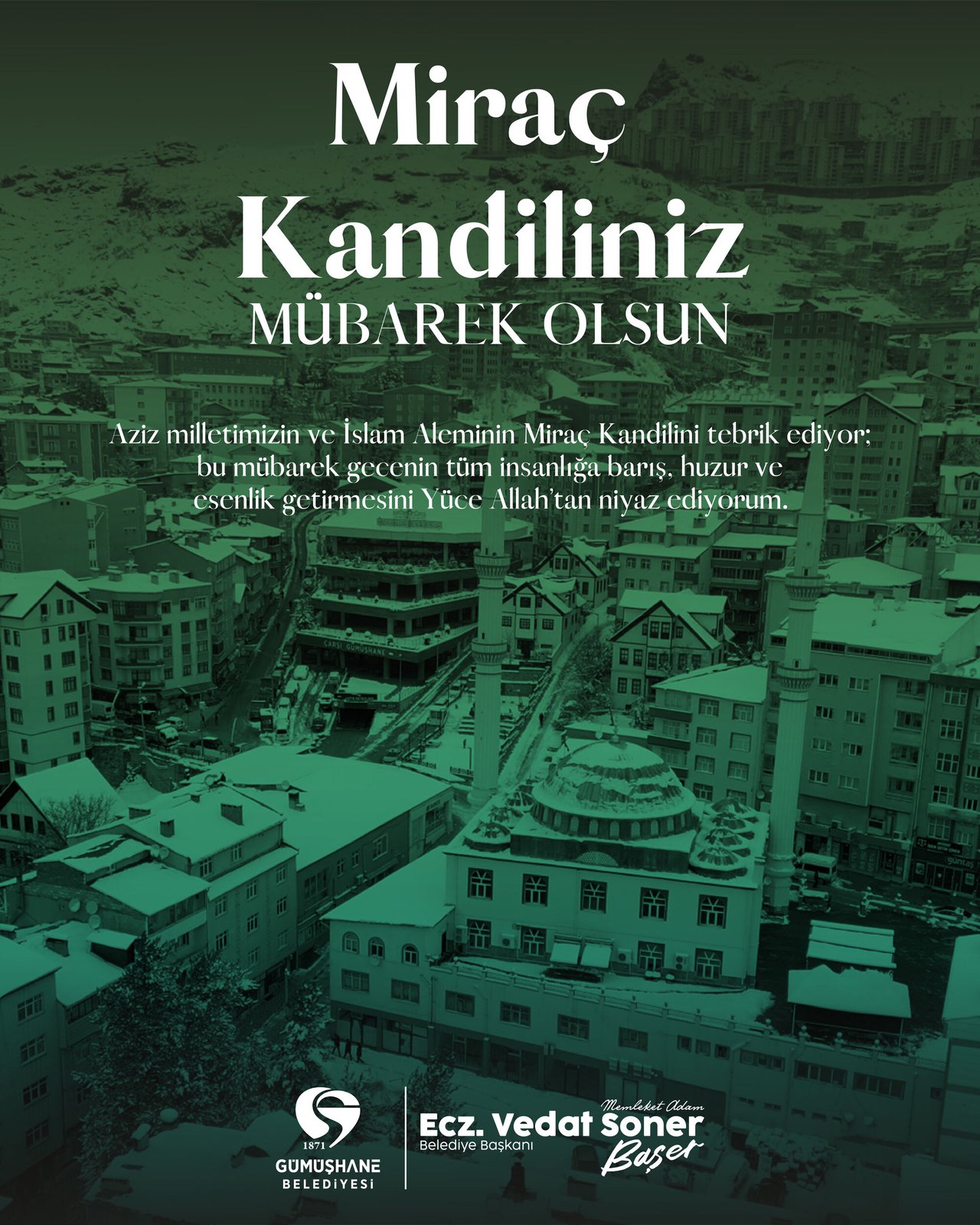BAŞKANIMIZ, AZİZ MİLLETİMİZİN VE İSLAM ALEMİNİN MİRAÇ KANDİLİ’Nİ TEBRİK ETTİ