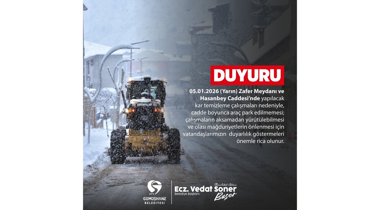 BELEDİYEMİZDEN, DUYURU