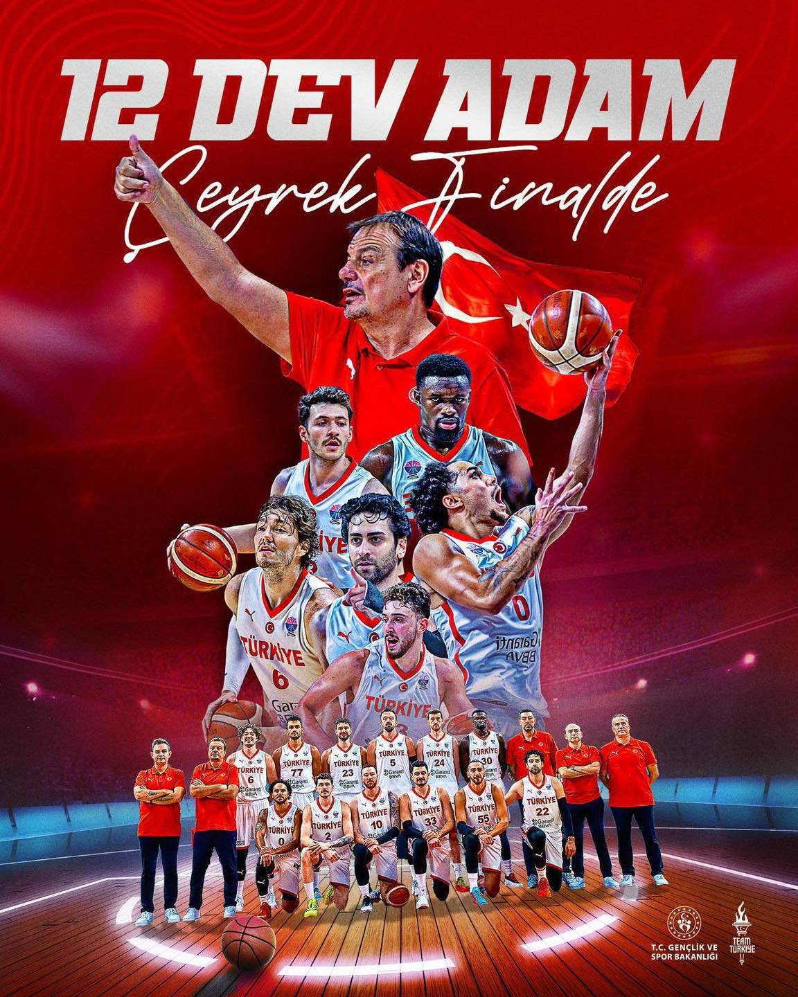 BAŞKANIMIZ, A MİLLİ ERKEK BASKETBOL TAKIMIMIZI GÖNÜLDEN TEBRİK ETTİ
