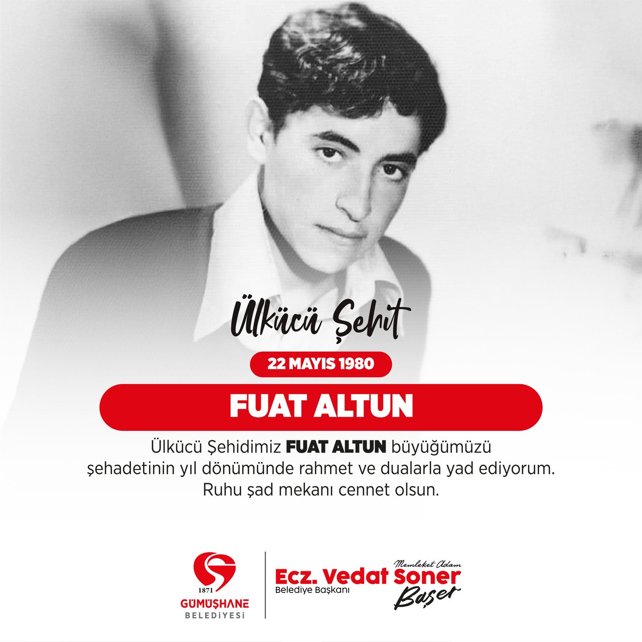 BAŞKANIMIZ, ÜLKÜCÜ ŞEHİDİMİZ FUAT ALTUN BÜYÜĞÜMÜZÜ ŞEHADETİNİN YIL DÖNÜMÜNDE RAHMETLE ANDI