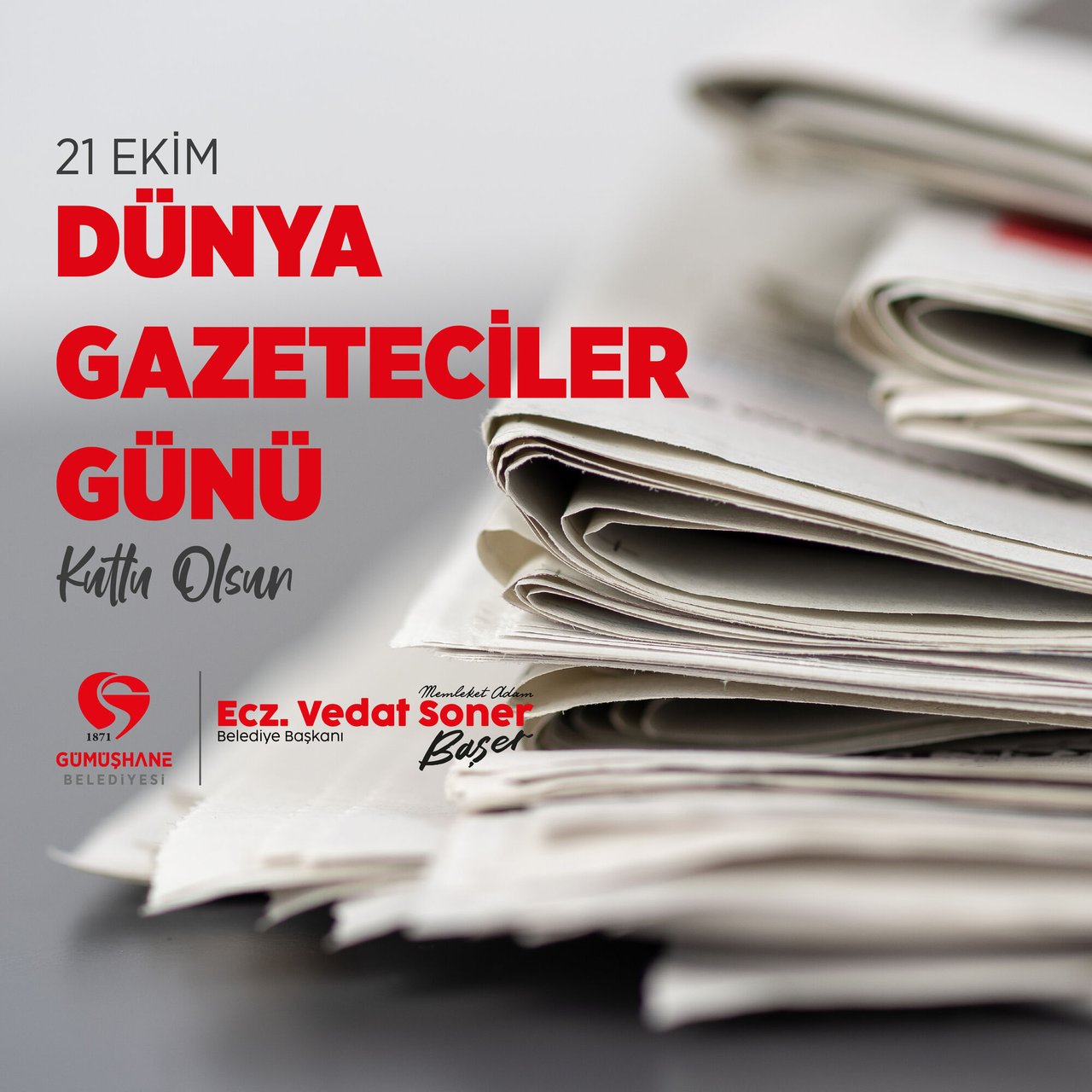 BAŞKANIMIZ, 21 EKİM DÜNYA GAZETECİLER GÜNÜ"NÜ KUTLADI