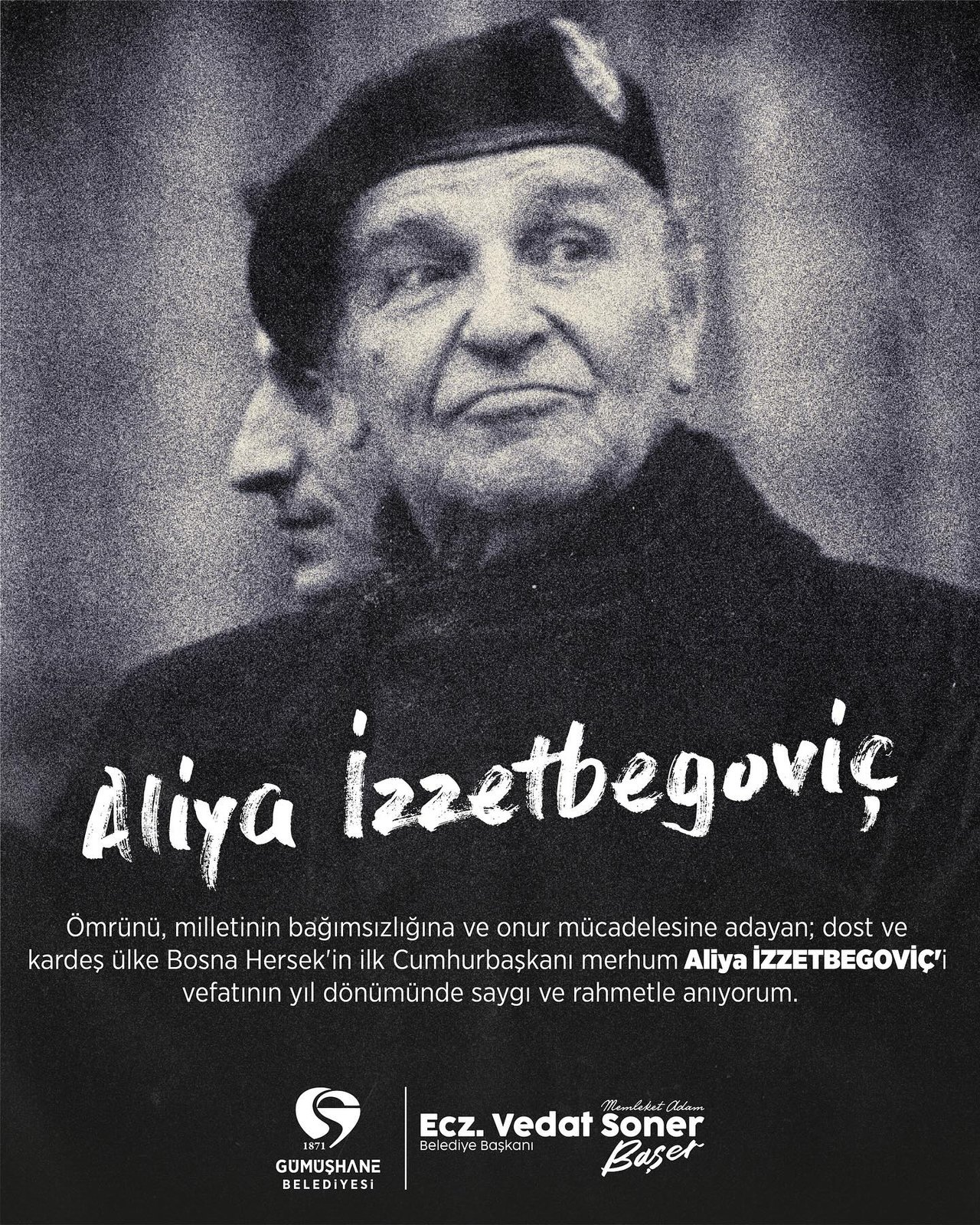 BAŞKANIMIZ, ALİYA İZZETBEGOVİÇ’İ VEFATININ YIL DÖNÜMÜNDE SAYGI VE RAHMETLE ANDI