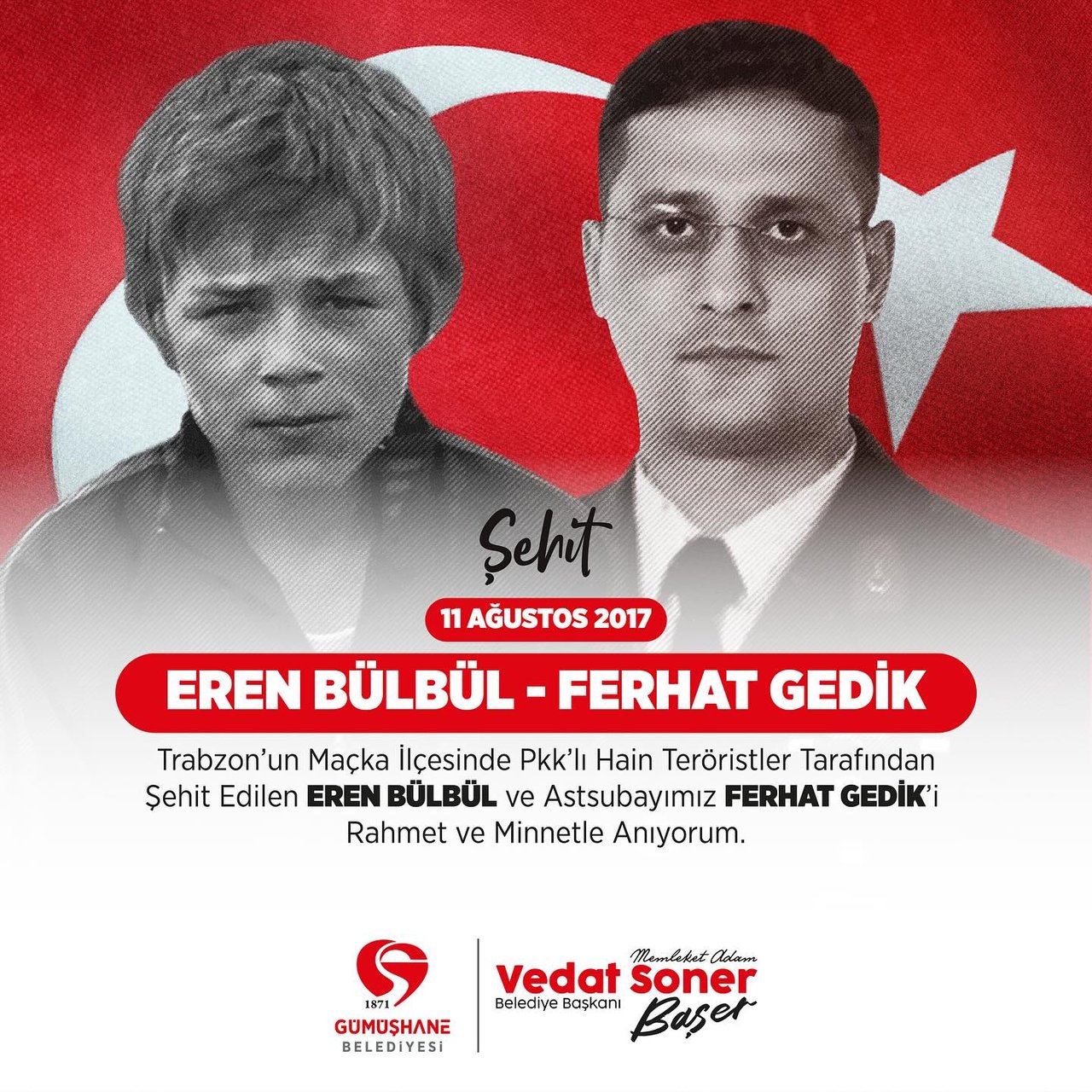 BAŞKANIMIZ, ŞEHİT EREN BÜLBÜL VE ASTSUBAY FERHAT GEDİK'İ ANDI