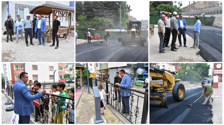 BAŞKANIMIZ, 15 ŞUBAT CADDESİNDE GERÇEKLEŞTİRİLEN ASFALTLAMA ÇALIŞMALARINI İNCELEDİ