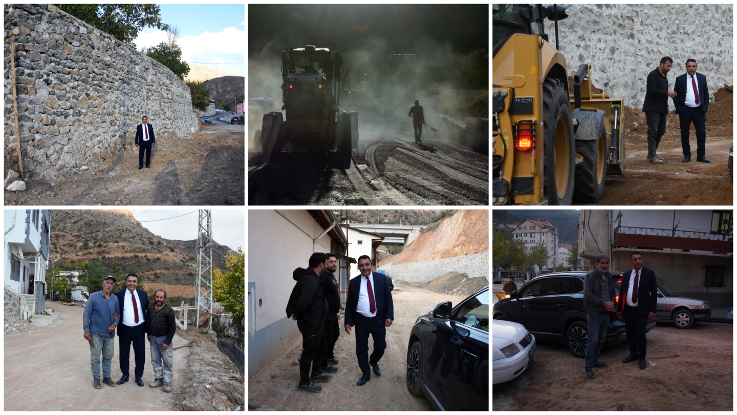 BAŞKANIMIZ, AKÇAKALE MAHALLEMİZDE, TANJANT YOLUNDA VE HASANBEY MAHALLEMİZDE DEVAM EDEN ÇALIŞMALARI İNCELEDİ