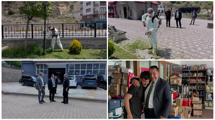 BAŞKANIMIZ, OT BİÇME VE TEMİZLİK ÇALIŞMALARINI İNCELEDİ SANAYİ ESNAFINI ZİYARET ETTİ