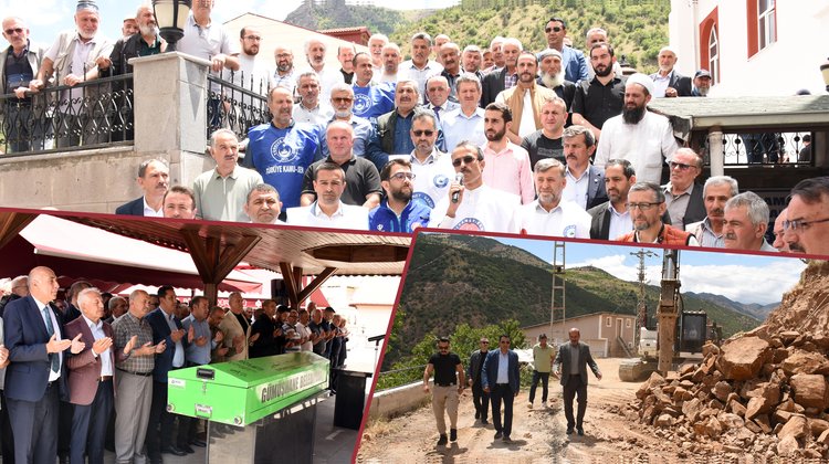 BAŞKANIMIZ, SÖZDE BİR KARİKATÜR DERGİSİNİ KINADI, CENAZE MERSİNİNE KATILDI, ÇALIŞMA SAHASI İNCELEDİ