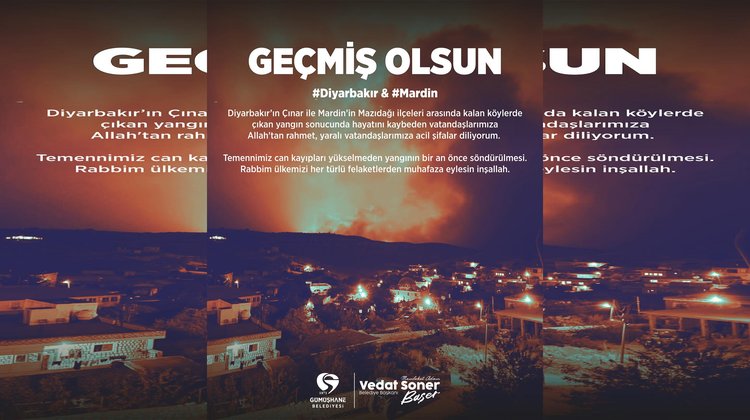 BAŞKANIMIZDAN, DİYARBAKIR İLE MARDİN’DE ÇIKAN YANGINLARDA HAYATINI KAYBEDENLER İÇİN TAZİYE MESAJI