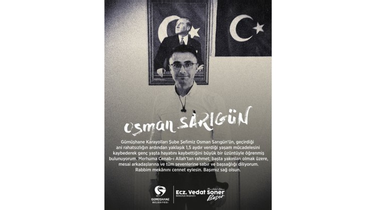 BAŞKANIMIZIN, BAŞSAĞLIĞI MESAJI