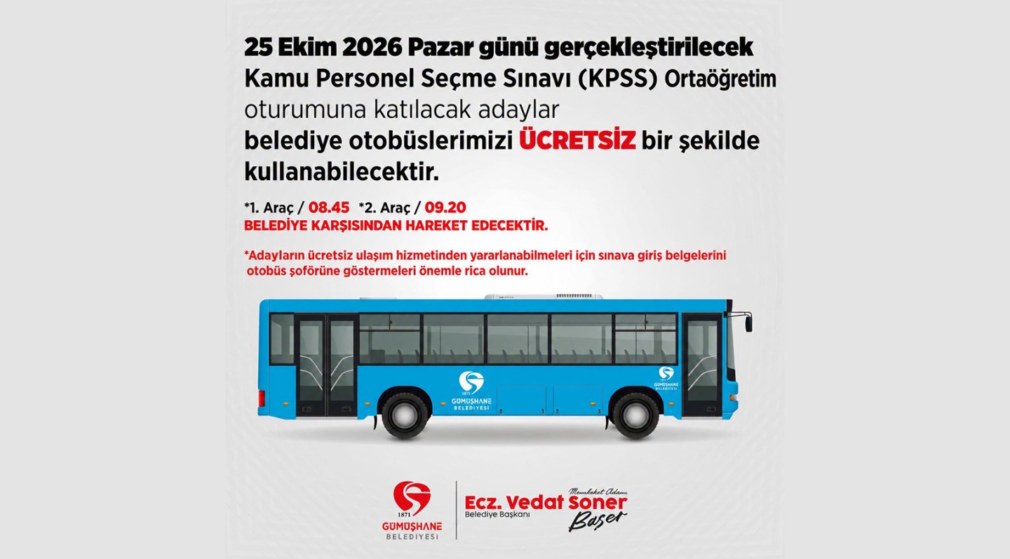BELEDİYEMİZDEN ÜCRETSİZ OTOBÜS SEFERLERİ