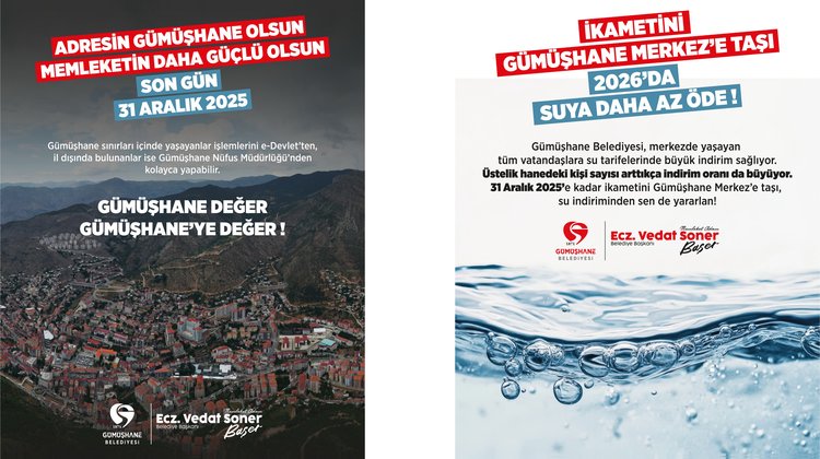 GÜMÜŞHANE BELEDİYESİNDEN DUYURU