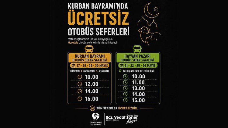 HAYVAN PAZARINA VE BELİRLENEN GÜZERGAHLARA ÜCRETSİZ ULAŞIM