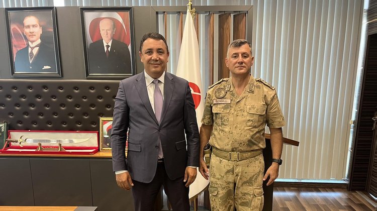 İL JANDARMA KOMUTANIMIZ ALBAY SERHAT DEMİRAL, BAŞKANIMIZA VEDA ZİYARETİNDE BULUNDU