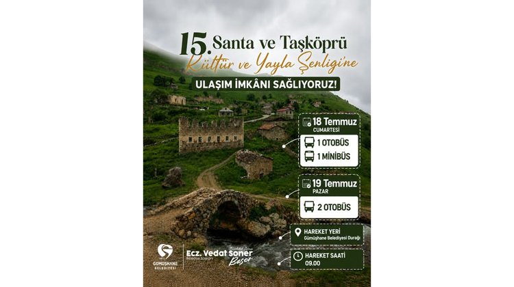 TÜM HEMŞEHRİLERİMİZİ 15. SANTA VE TAŞKÖPRÜ KÜLTÜR VE YAYLA ŞENLİĞİ’NE BEKLİYORUZ
